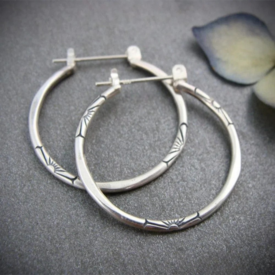 Vintage silver hoop earrings