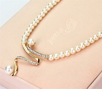 Pearl Necklace + Earring Set