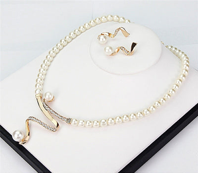Pearl Necklace + Earring Set