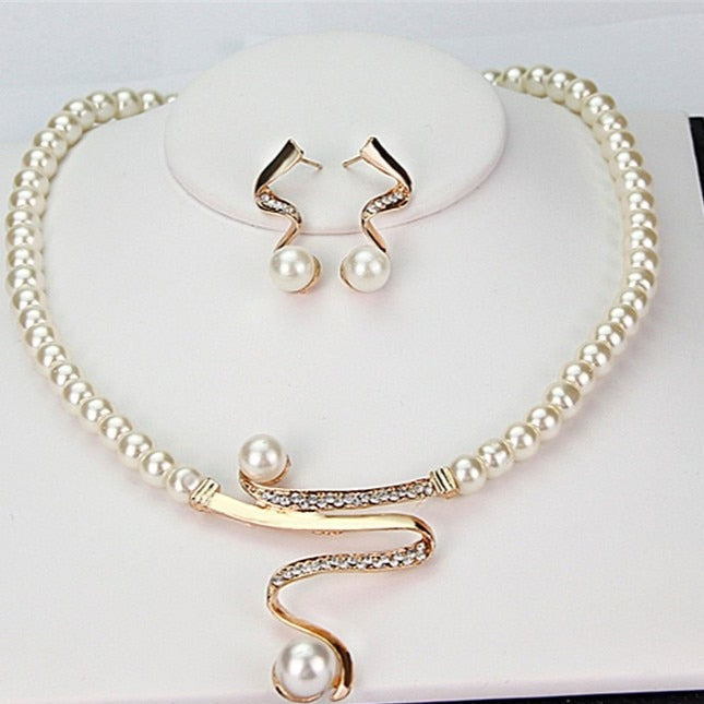Pearl Necklace + Earring Set