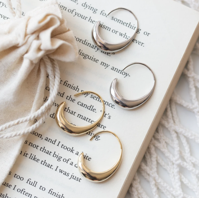 Gold and silver earrings