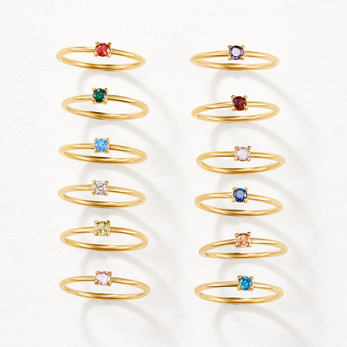 Gold Birthstone Rings