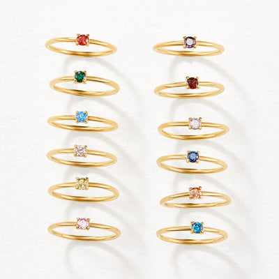 Gold Birthstone Rings