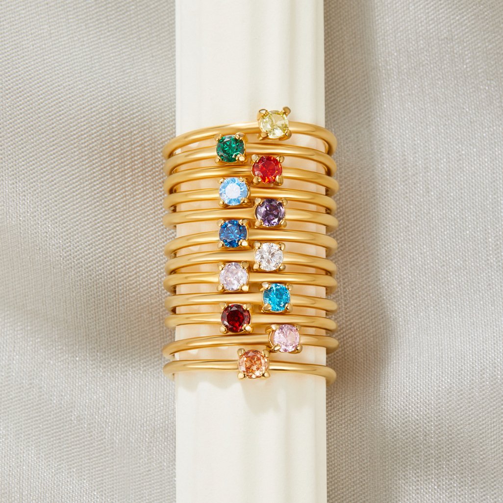 Gold Birthstone Rings