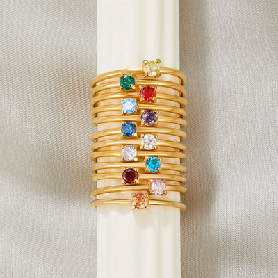 Gold Birthstone Rings
