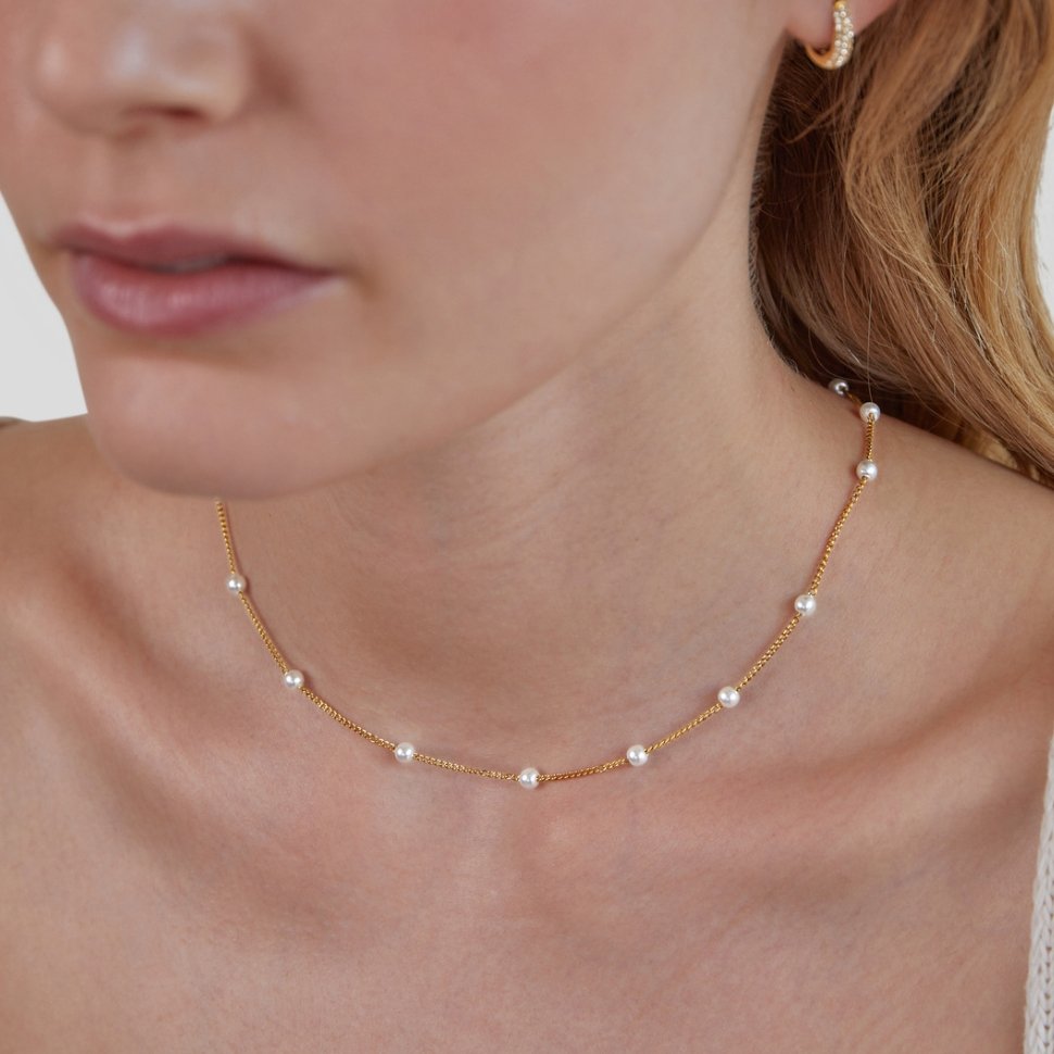Reine gold pearl necklace