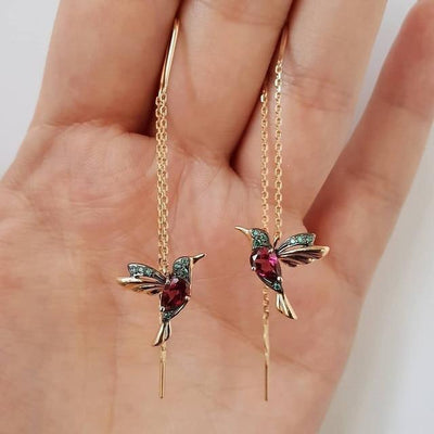 Hummingbird-shaped earrings
